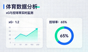 体育数据分析仪表盘，展示xG和控球率